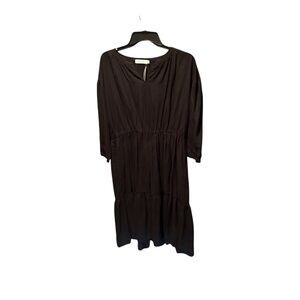 Mododoc Split Neck 3/4 Sleeve Dress in Black Small NWT Sample